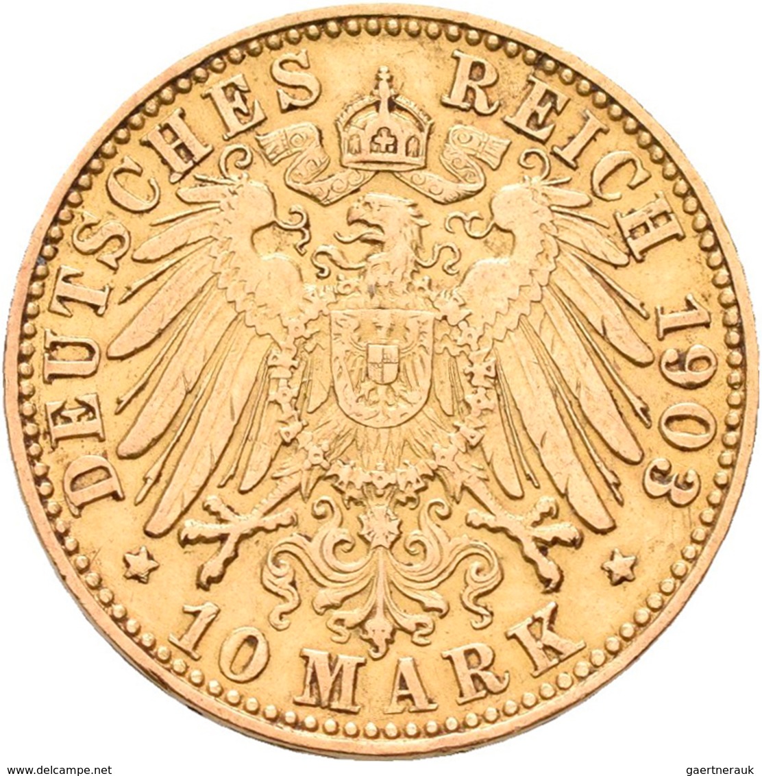 Hamburg: Freie Und Hansestadt: 10 Mark 1903 J, Jaeger 211. 3,97 G, 900/1000 Gold, Sehr Schön -vorzüg - Monedas En Oro