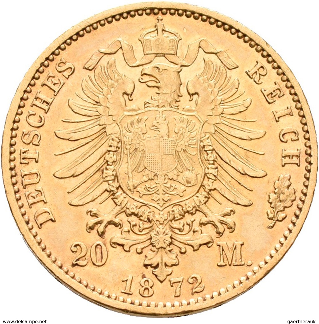 Mecklenburg-Schwerin: Friedrich Franz II. 1842-1883: 20 Mark 1872 A, Jaeger 230. 7,93 G, 900/1000 Go - Monedas En Oro