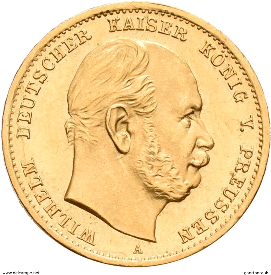 Preußen: Wilhelm I. 1861-1888: 10 Mark 1872 A, Jaeger 242. 3,98 G, 900/1000 Gold. Vorzüglich. - Goldmünzen