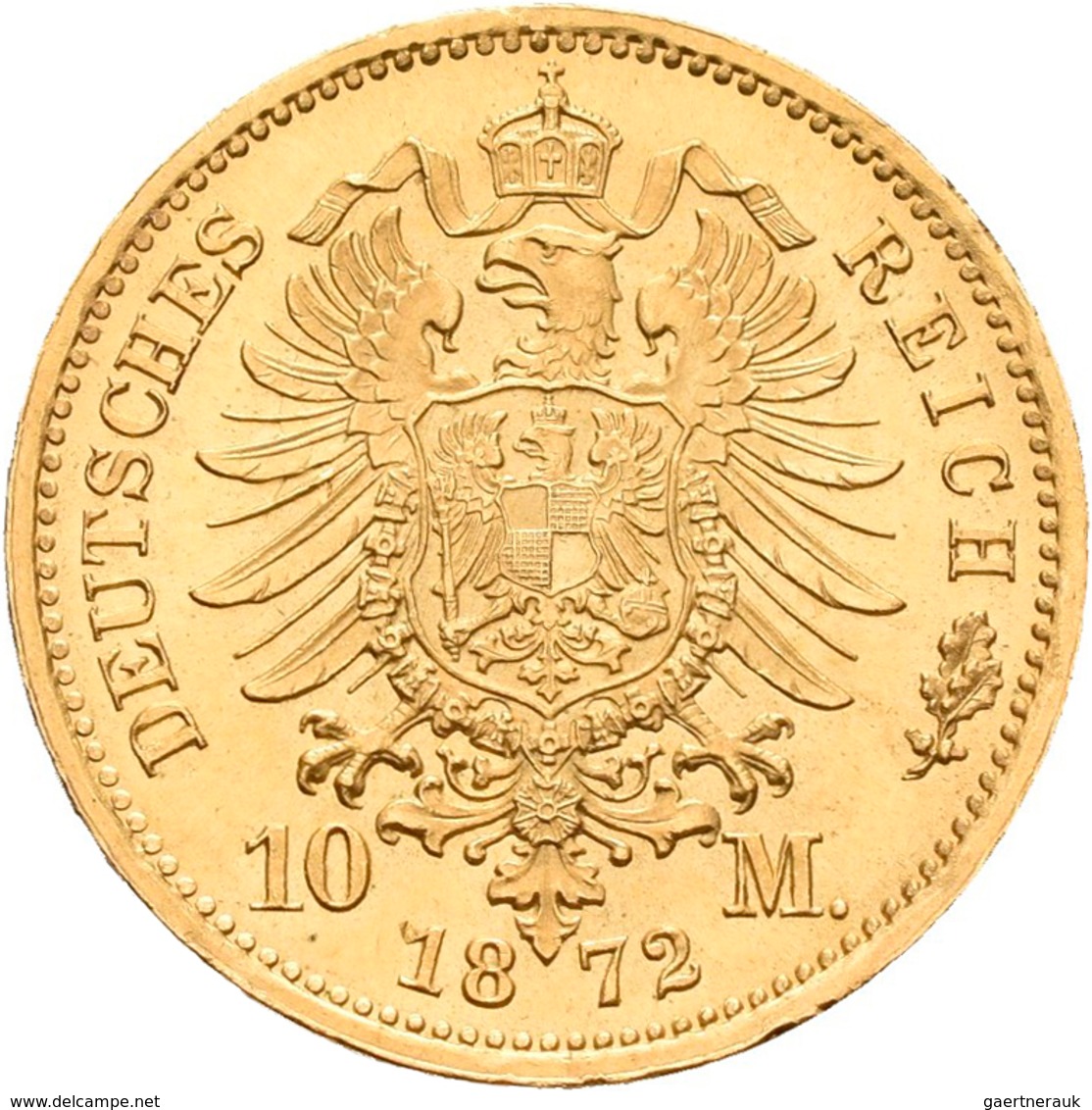 Preußen: Wilhelm I. 1861-1888: 10 Mark 1872 A, Jaeger 242. 3,98 G, 900/1000 Gold. Vorzüglich. - Goldmünzen