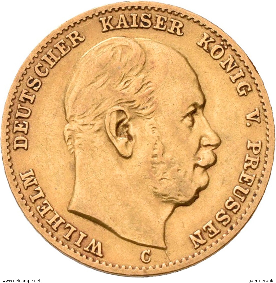 Preußen: Wilhelm I. 1861-1888: 10 Mark 1872 C, Jaeger 242. 3,92 G, 900/1000 Gold. Sehr Schön. - Goldmünzen