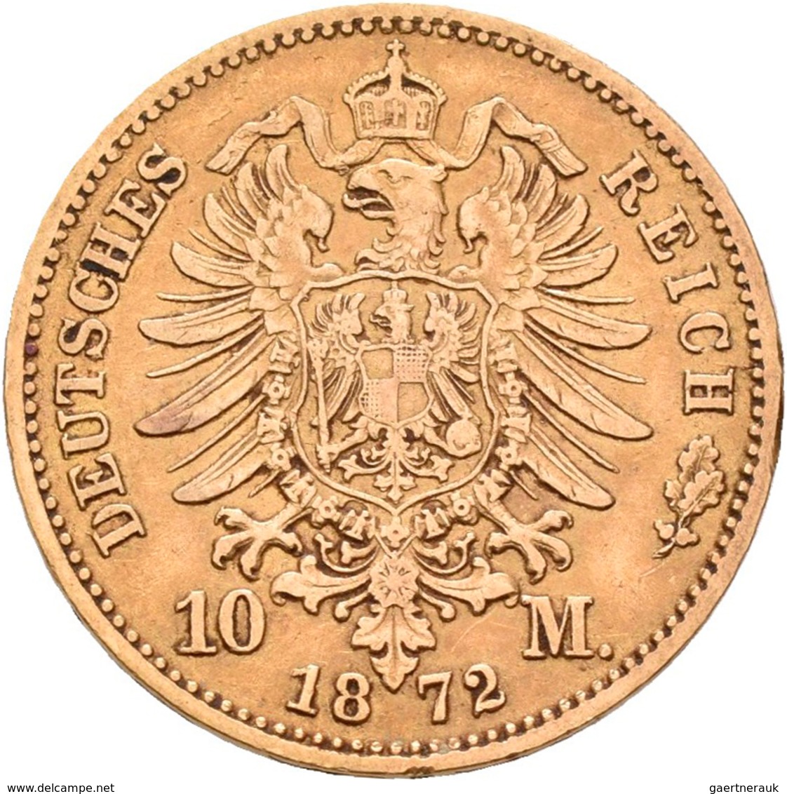 Preußen: Wilhelm I. 1861-1888: 10 Mark 1872 C, Jaeger 242. 3,92 G, 900/1000 Gold. Sehr Schön. - Goldmünzen