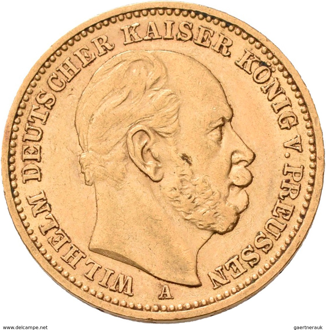 Preußen: Lot 3 Goldmünzen, Wilhelm I. 1861-1888: 3 X 20 Mark 1887 A, Jaeger 246. Jede Münze Wiegt 7, - Goldmünzen