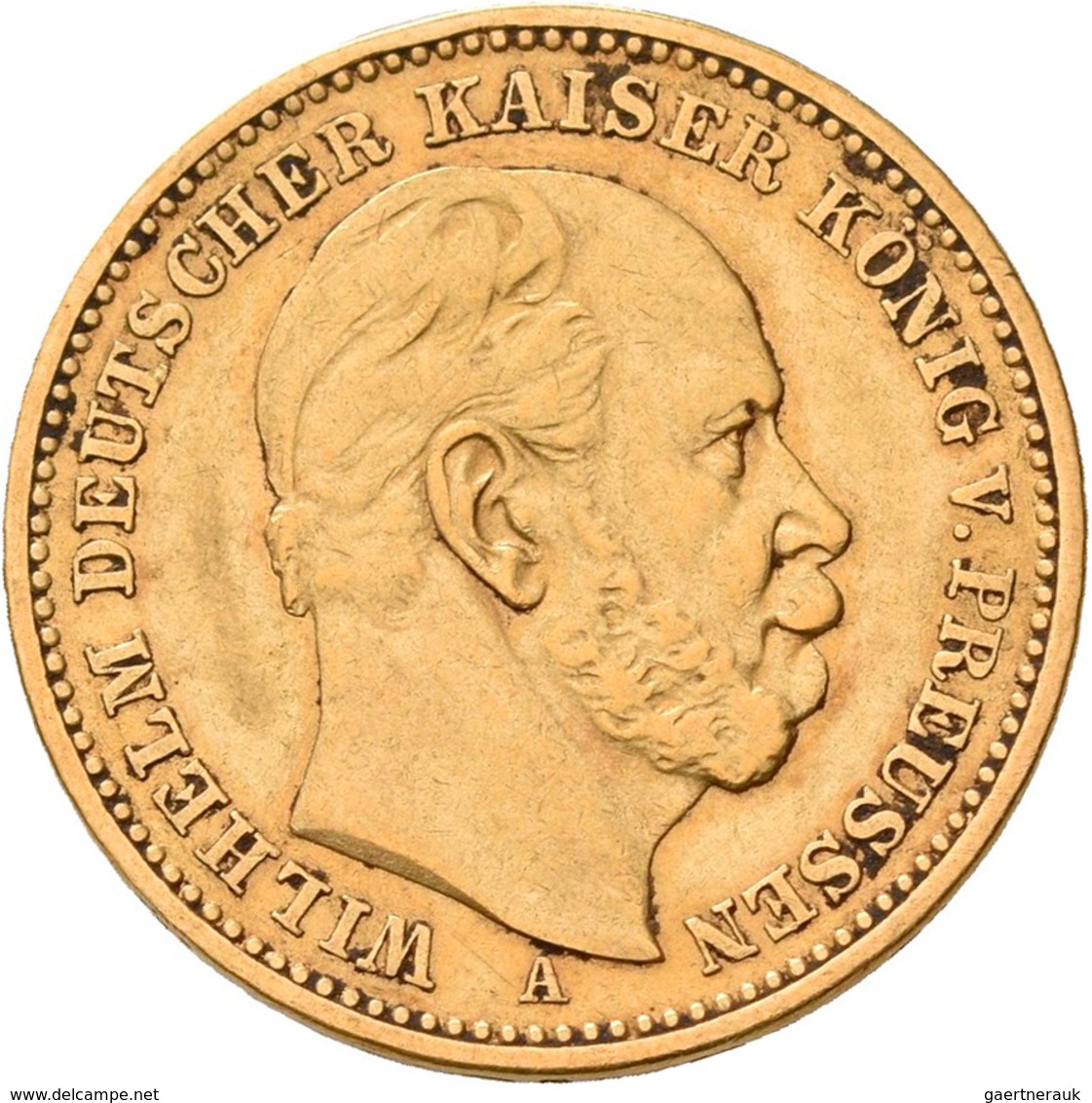 Preußen: Lot 3 Goldmünzen, Wilhelm I. 1861-1888: 3 X 20 Mark 1887 A, Jaeger 246. Jede Münze Wiegt 7, - Goldmünzen