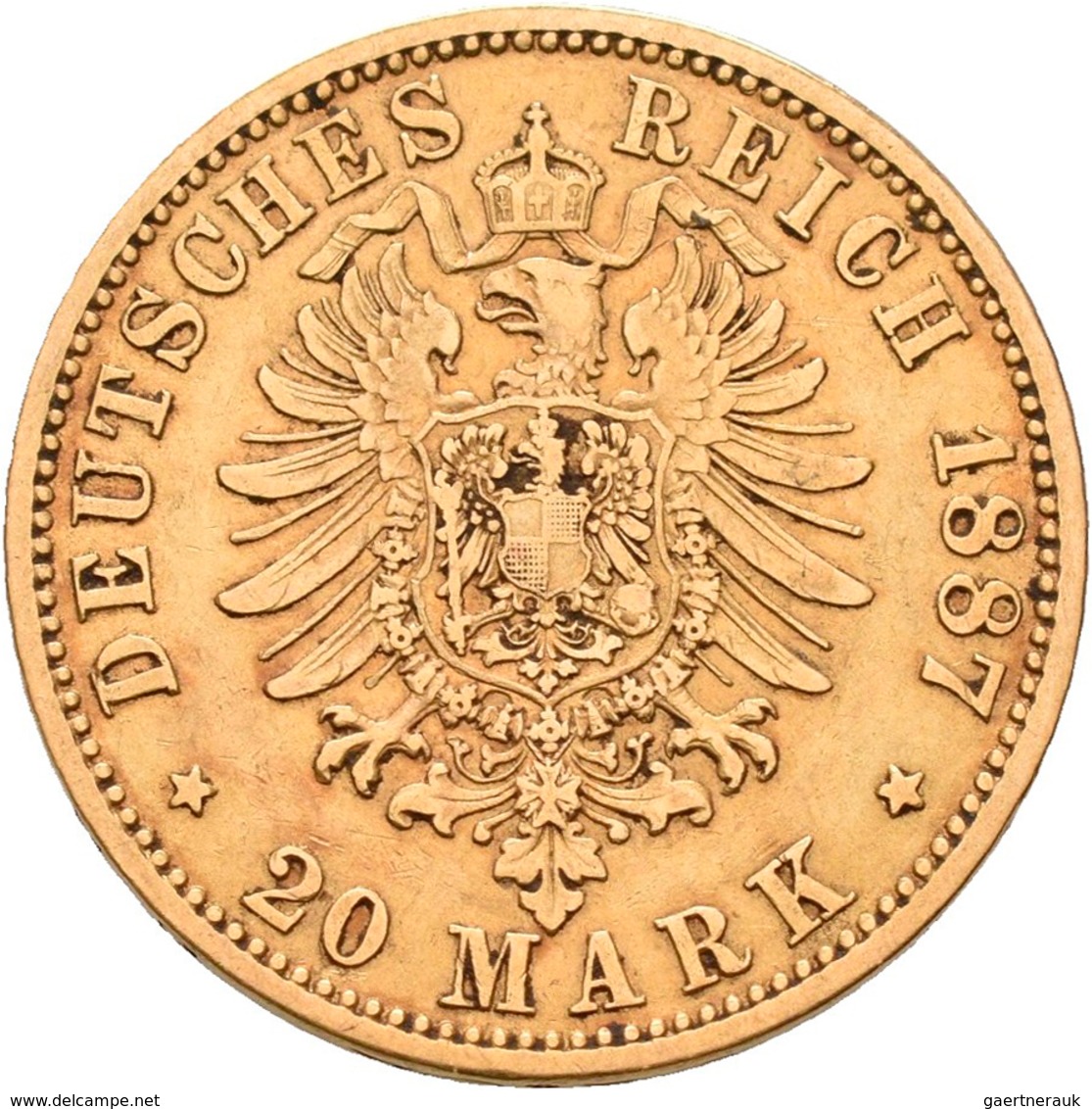 Preußen: Lot 3 Goldmünzen, Wilhelm I. 1861-1888: 3 X 20 Mark 1887 A, Jaeger 246. Jede Münze Wiegt 7, - Monete D'oro
