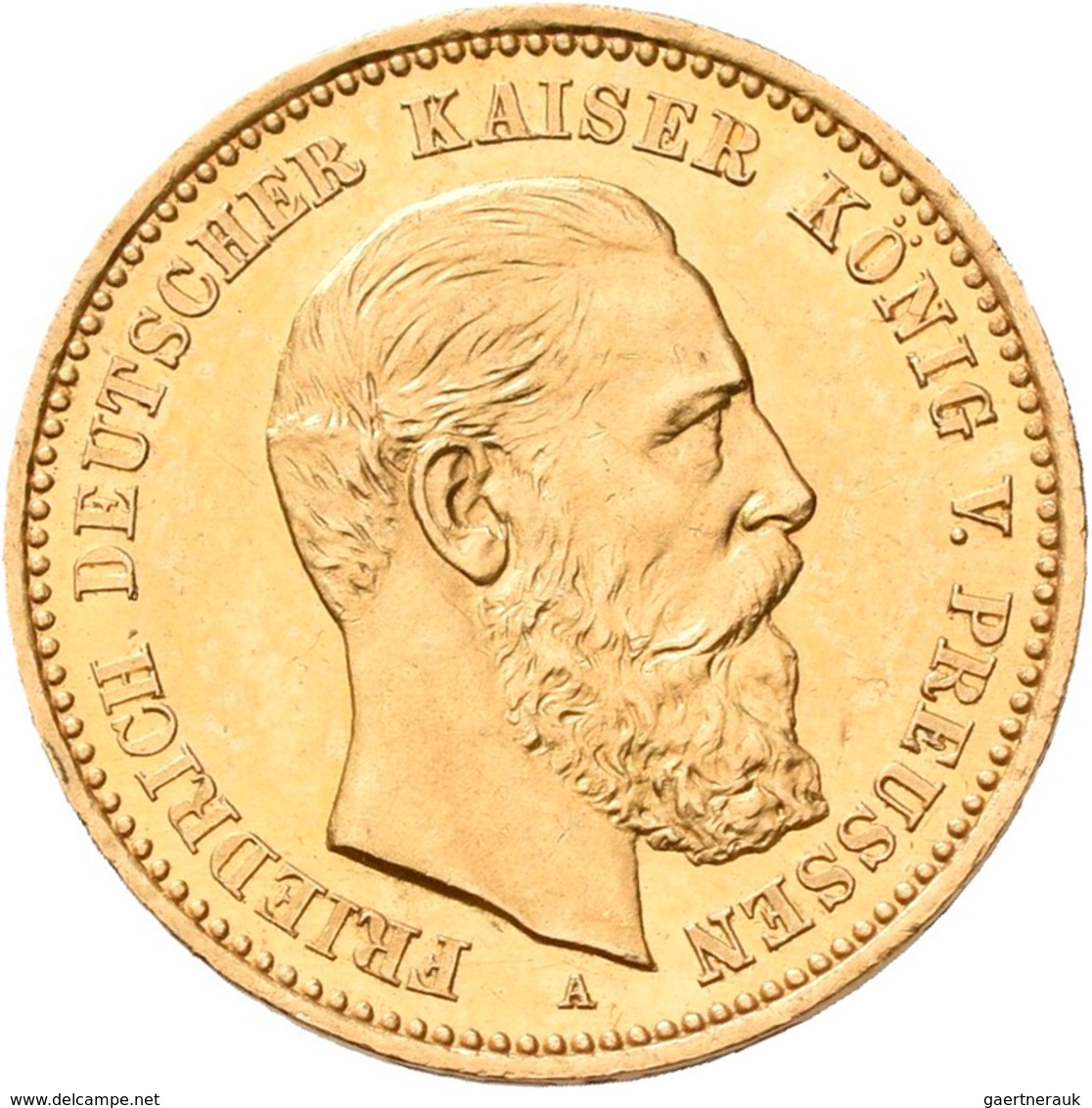 Preußen: Friedrich III. 1888: 10 Mark 1888 A, Jaeger 247, 3,97 G, 900/1000 Gold, Vorzüglich. - Monedas En Oro