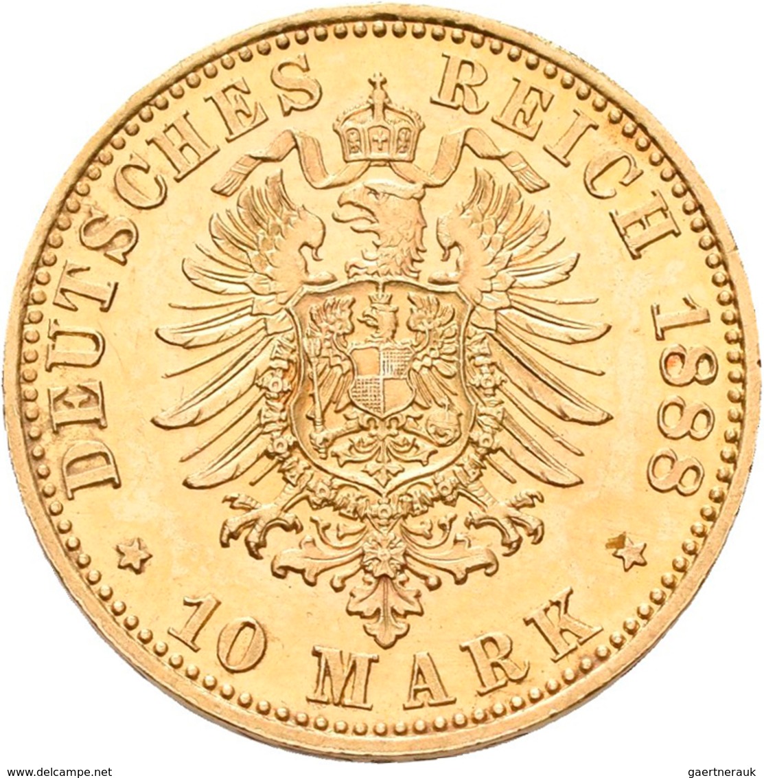 Preußen: Friedrich III. 1888: 10 Mark 1888 A, Jaeger 247, 3,97 G, 900/1000 Gold, Vorzüglich. - Monedas En Oro