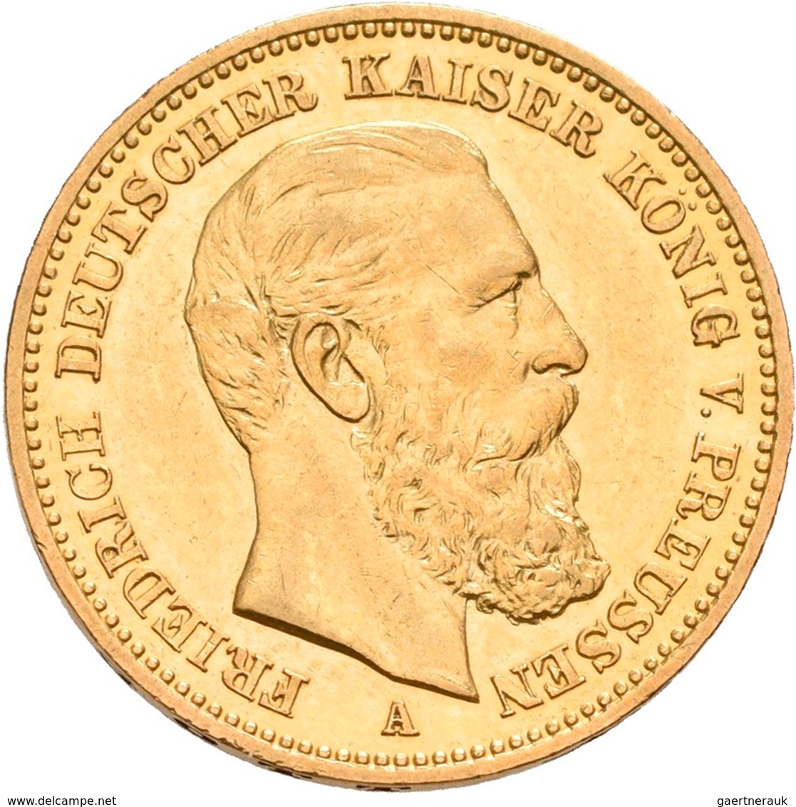 Preußen: Friedrich III. 1888: 20 Mark 1888 A, Jaeger 248. 7,94 G, 900/1000 Gold. Kratzer, Sehr Schön - Monedas En Oro