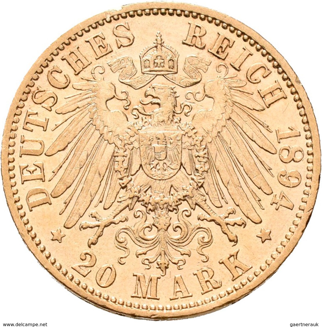 Preußen: Lot 4 Goldmünzen, Wilhelm II. 1888-1918: 20 Mark 1890 A / 1894 A / 1896 A / 1897 A. Jaeger