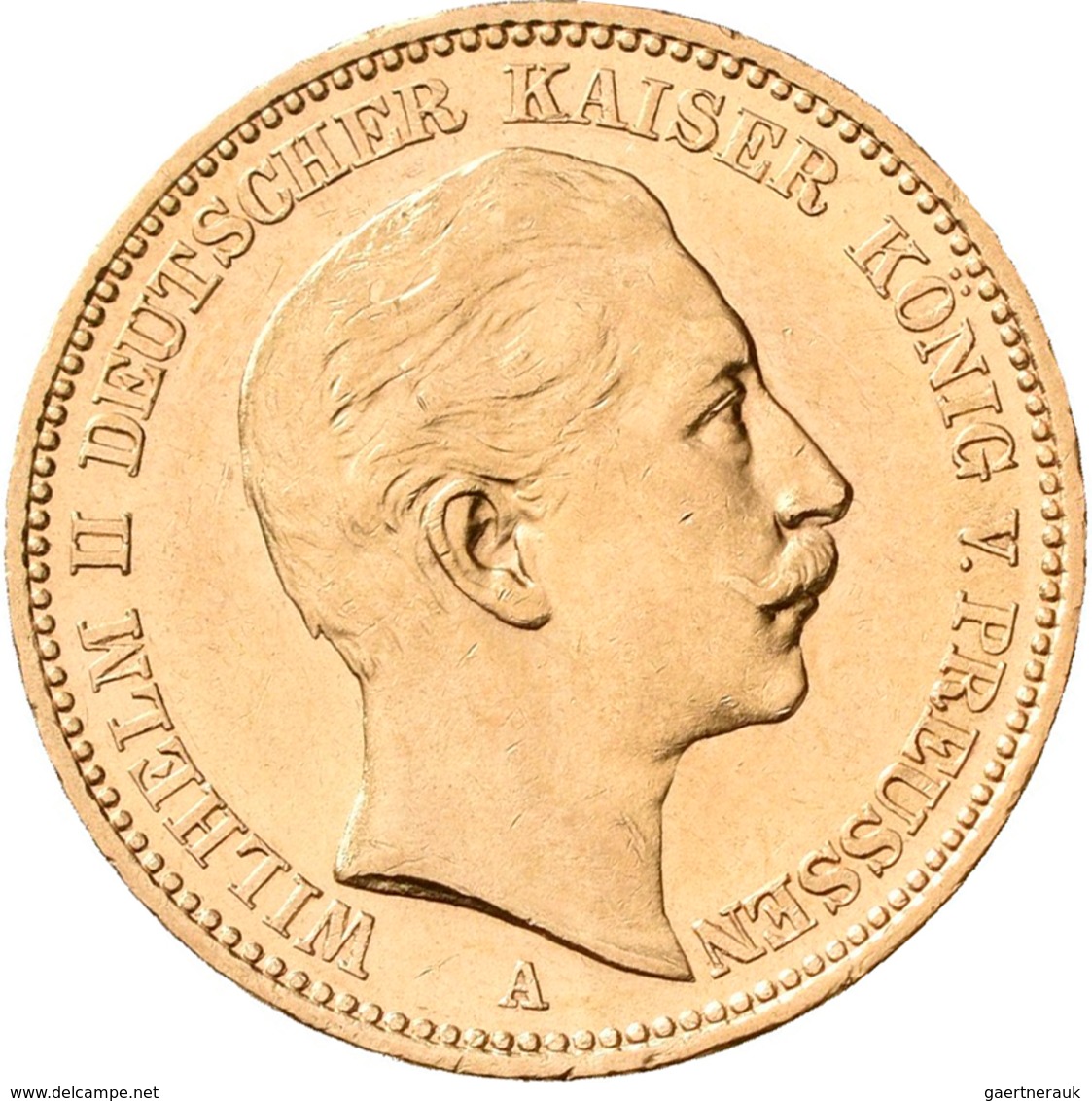 Preußen: Lot 4 Goldmünzen, Wilhelm II. 1888-1918: 20 Mark 1890 A / 1894 A / 1896 A / 1897 A. Jaeger