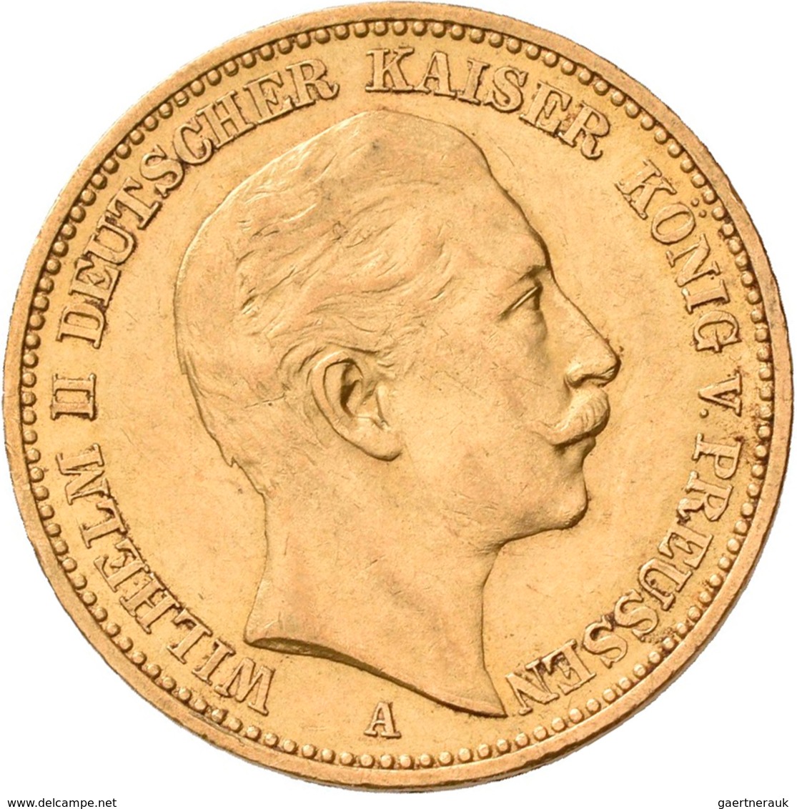 Preußen: Lot 3 Goldmünzen, Wilhelm II. 1888-1918: 20 Mark 1901 A / 1906 A / 1908 A, Jaeger 252. Jede - Goldmünzen