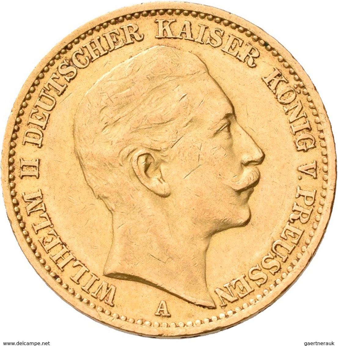 Preußen: Lot 2 Goldmünzen, Wilhelm II. 1888-1918: 20 Mark 1909 A / 1910 A, Jaeger 252. Jede Münze Wi - Monedas En Oro