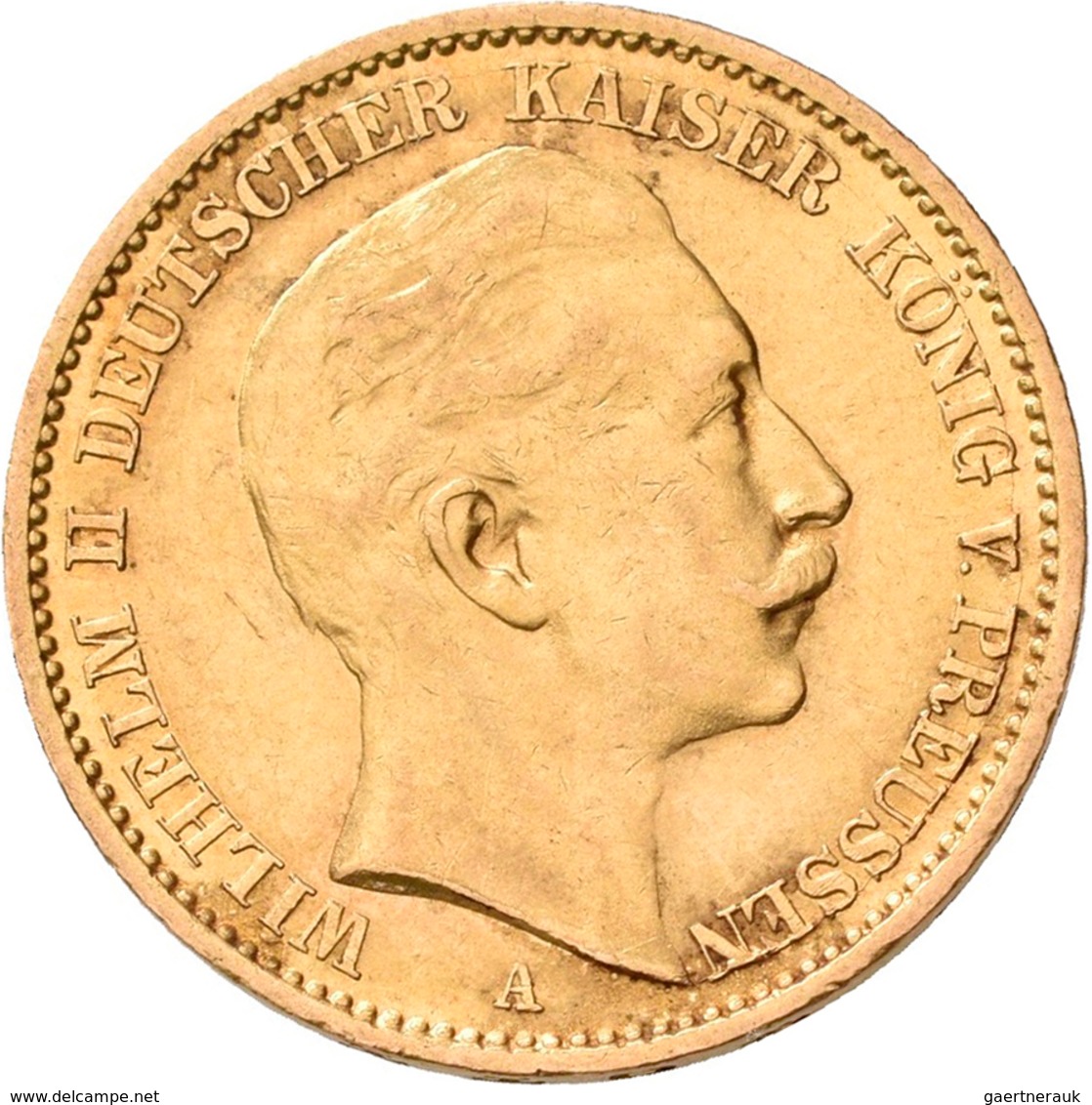Preußen: Lot 2 Goldmünzen, Wilhelm II. 1888-1918: 20 Mark 1909 A / 1910 A, Jaeger 252. Jede Münze Wi - Monedas En Oro