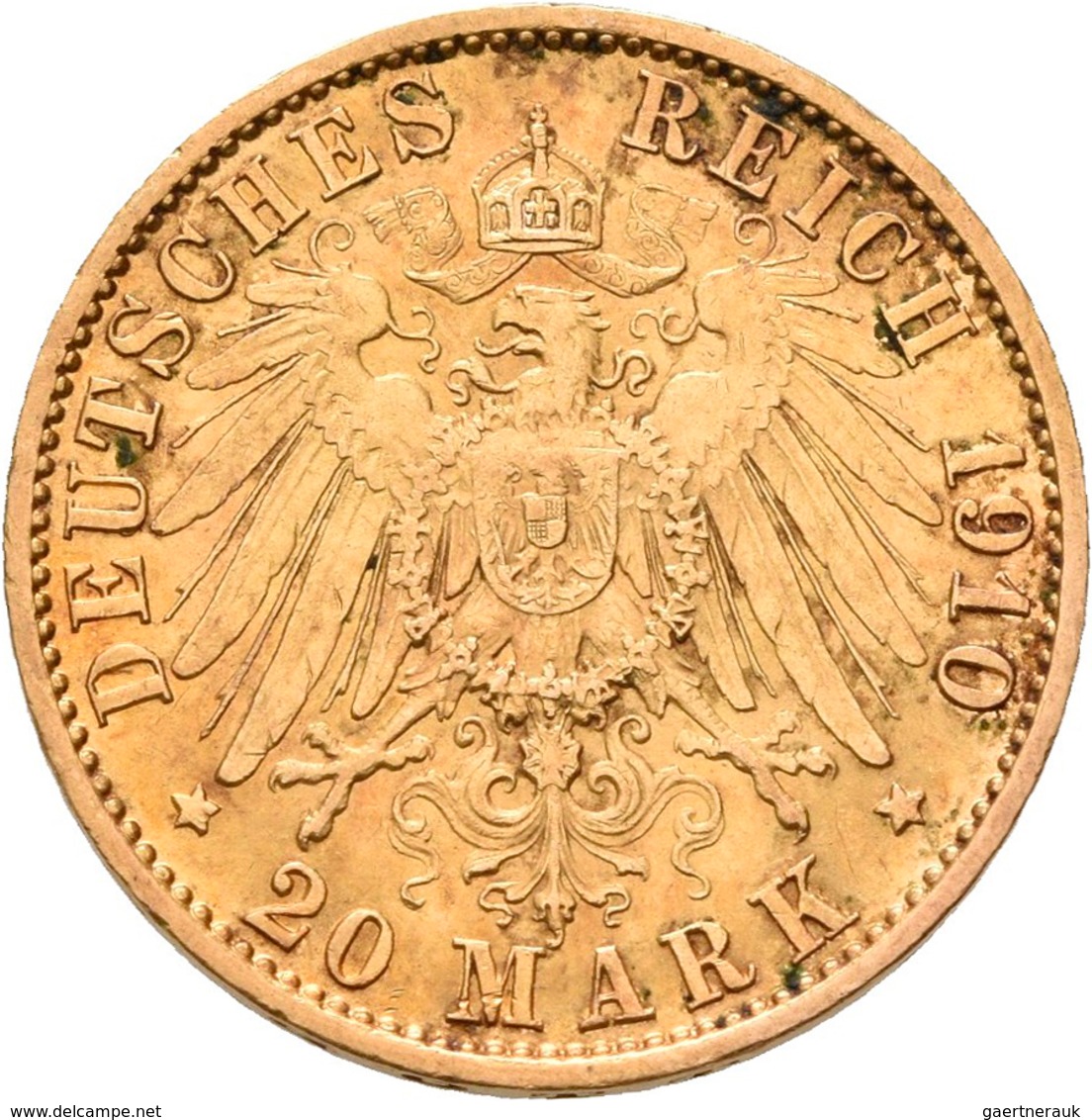 Preußen: Lot 2 Goldmünzen, Wilhelm II. 1888-1918: 20 Mark 1909 A / 1910 A, Jaeger 252. Jede Münze Wi - Goldmünzen