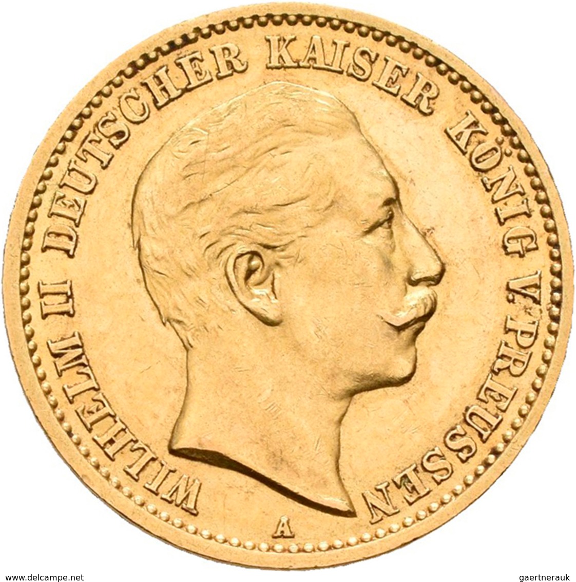 Preußen: Lot 2 Goldmünzen, Wilhelm II. 1888-1918: 2 X 10 Mark 1910 A, Jaeger 251. Jede Münze Wiegt 3 - Goldmünzen