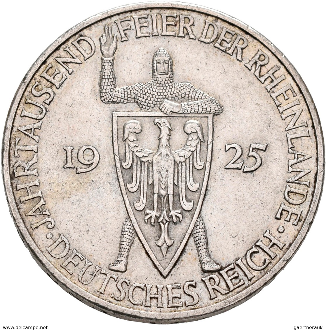 Weimarer Republik: Lot 2 Stück; 5 Reichsmark 1925 G Und 3 Reichsmark 1925 A, Rheinlande, Jaeger 321 - Sonstige & Ohne Zuordnung