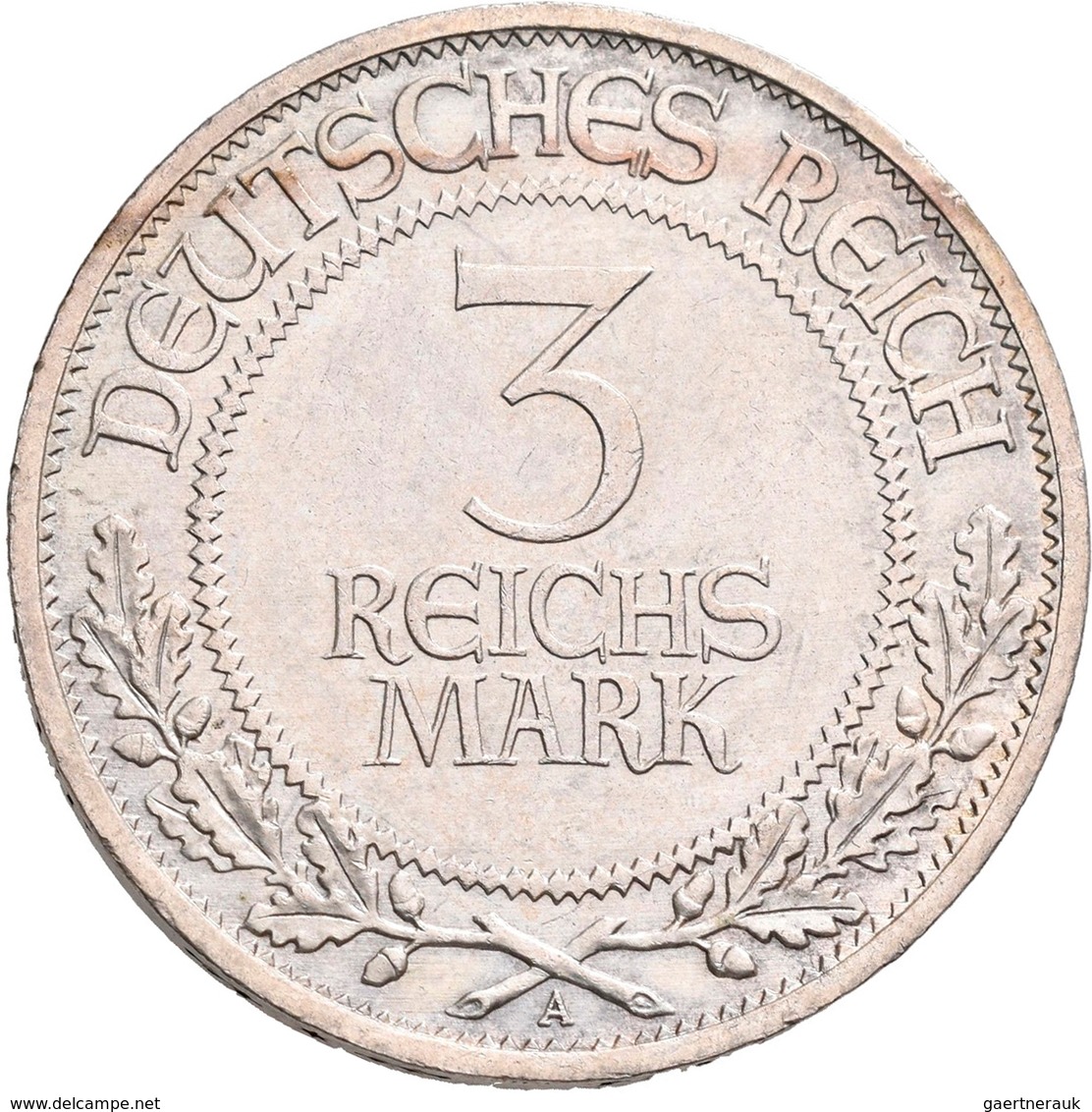 Weimarer Republik: 3 Reichsmark 1926 A, Lübeck, Jaeger 323, Kratzer, Sehr Schön. - Other & Unclassified