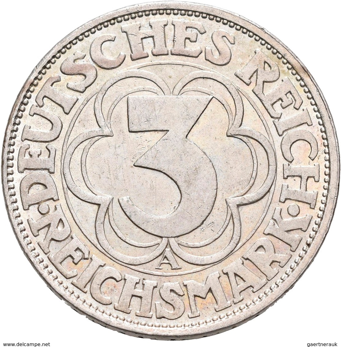 Weimarer Republik: 3 Reichsmark 1927 A, Nordhausen, Jaeger 327, Randschaden, Sehr Schön. - Otros & Sin Clasificación