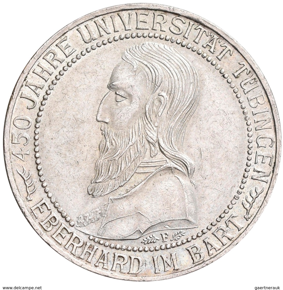 Weimarer Republik: 3 Reichsmark 1927 F, Universität Tübingen / Eberhard Im Bart, Jaeger 328, Kratzer - Other & Unclassified