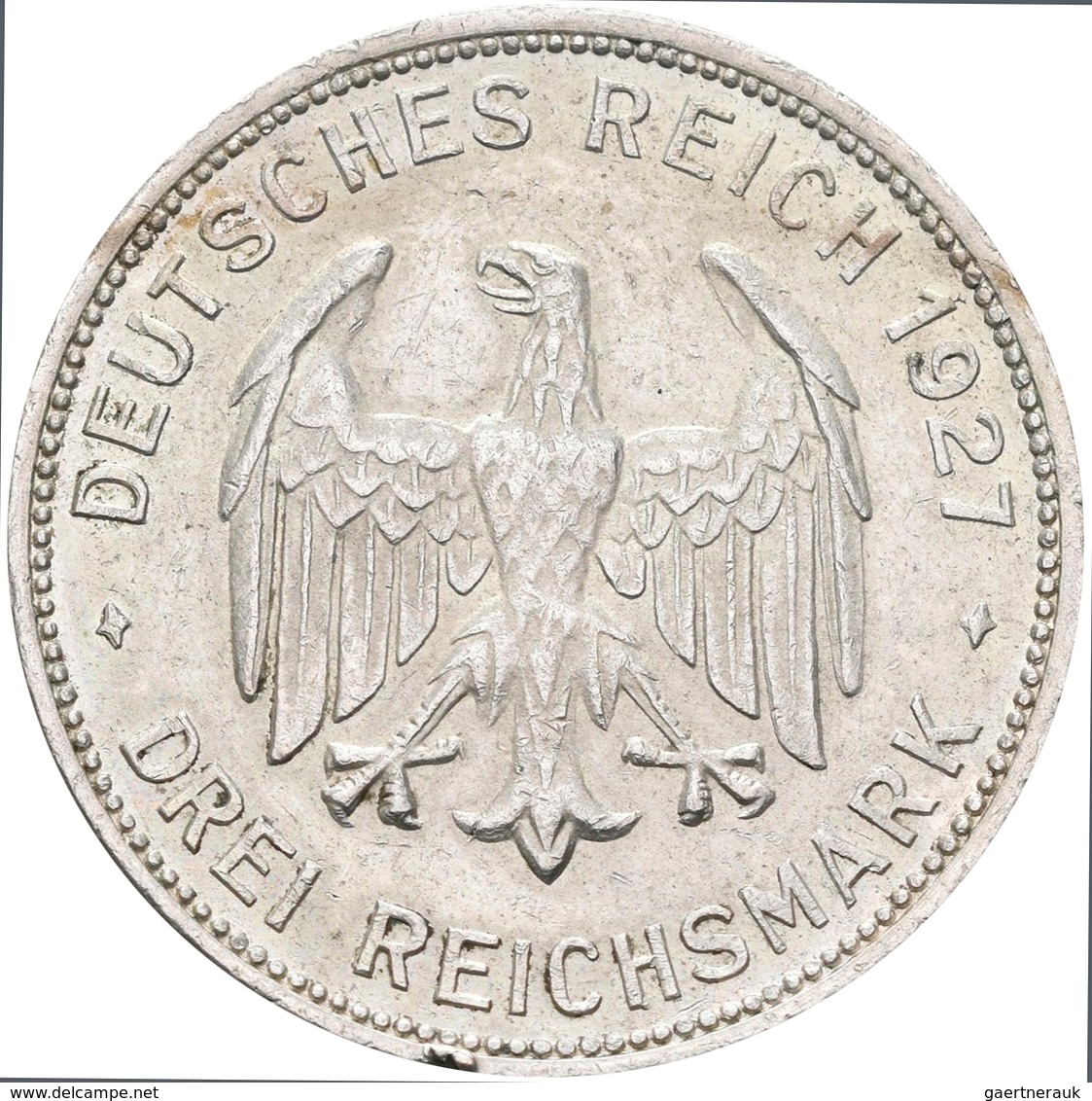 Weimarer Republik: 3 Reichsmark 1927 F, Universität Tübingen / Eberhard Im Bart, Jaeger 328, Kratzer - Other & Unclassified