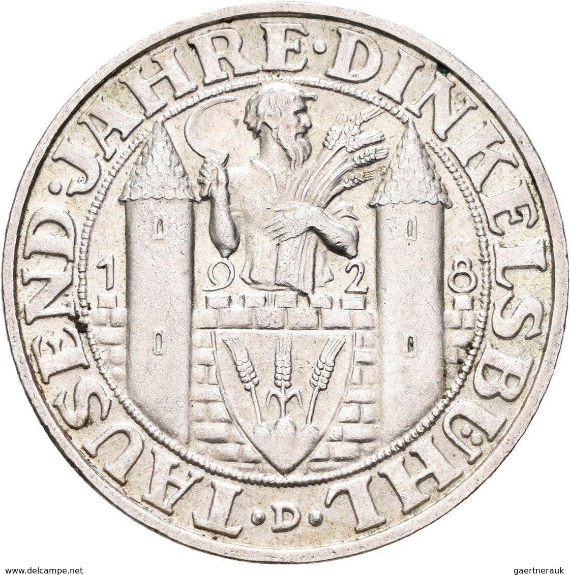 Weimarer Republik: 3 Reichsmark 1928 D, Dinkelsbühl, Jaeger 334, Sehr Schön. - Otros & Sin Clasificación