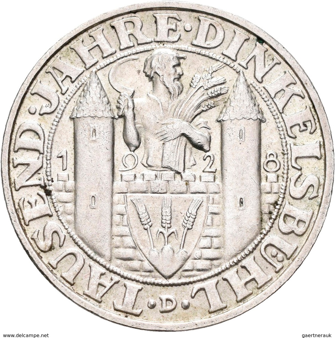 Weimarer Republik: 3 Reichsmark 1928 D, Dinkelsbühl, Jaeger 334, Sehr Schön. - Sonstige & Ohne Zuordnung