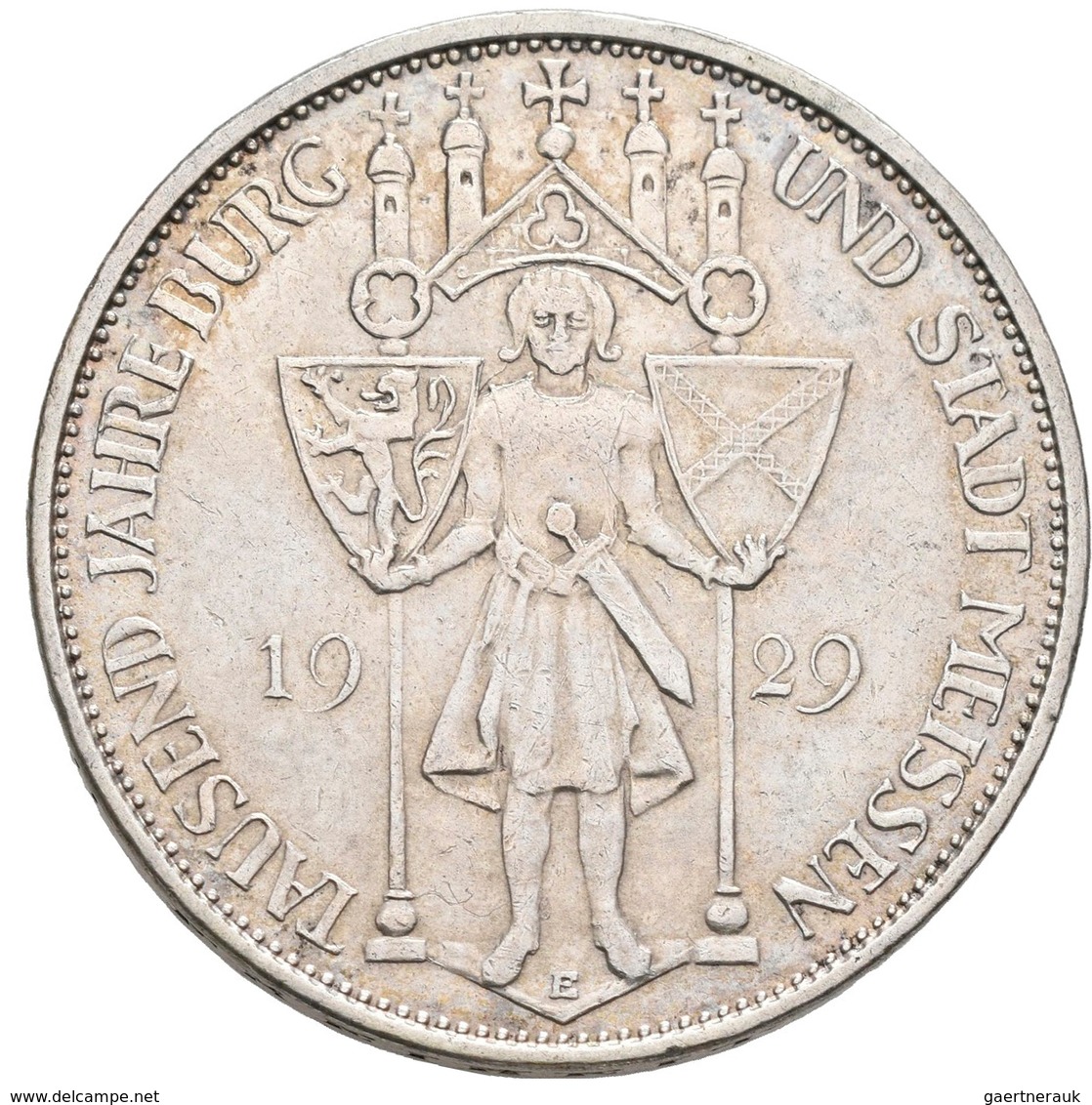 Weimarer Republik: Lot 2 Münzen: 3 Reichsmark 1929 E, Meißen, Jaeger 338 + 5 Reichsmark 1929 E, Meiß - Sonstige & Ohne Zuordnung