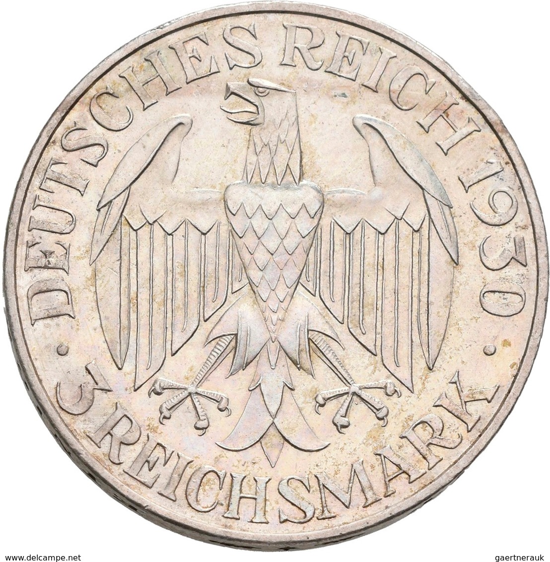 Weimarer Republik: Lot 3 Münzen: 3 Reichsmark 1930 F, Zeppelin, Jaeger 342 + 3 Reichsmark 1930 J, Vo - Otros & Sin Clasificación