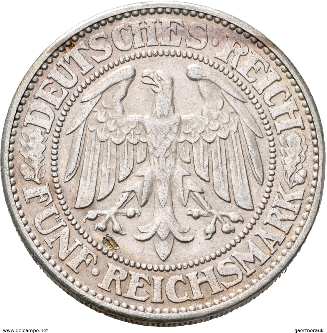 Weimarer Republik: 5 Reichsmark 1932 J, Eichbaum, Jaeger 331, Sehr Schön. - Otros & Sin Clasificación
