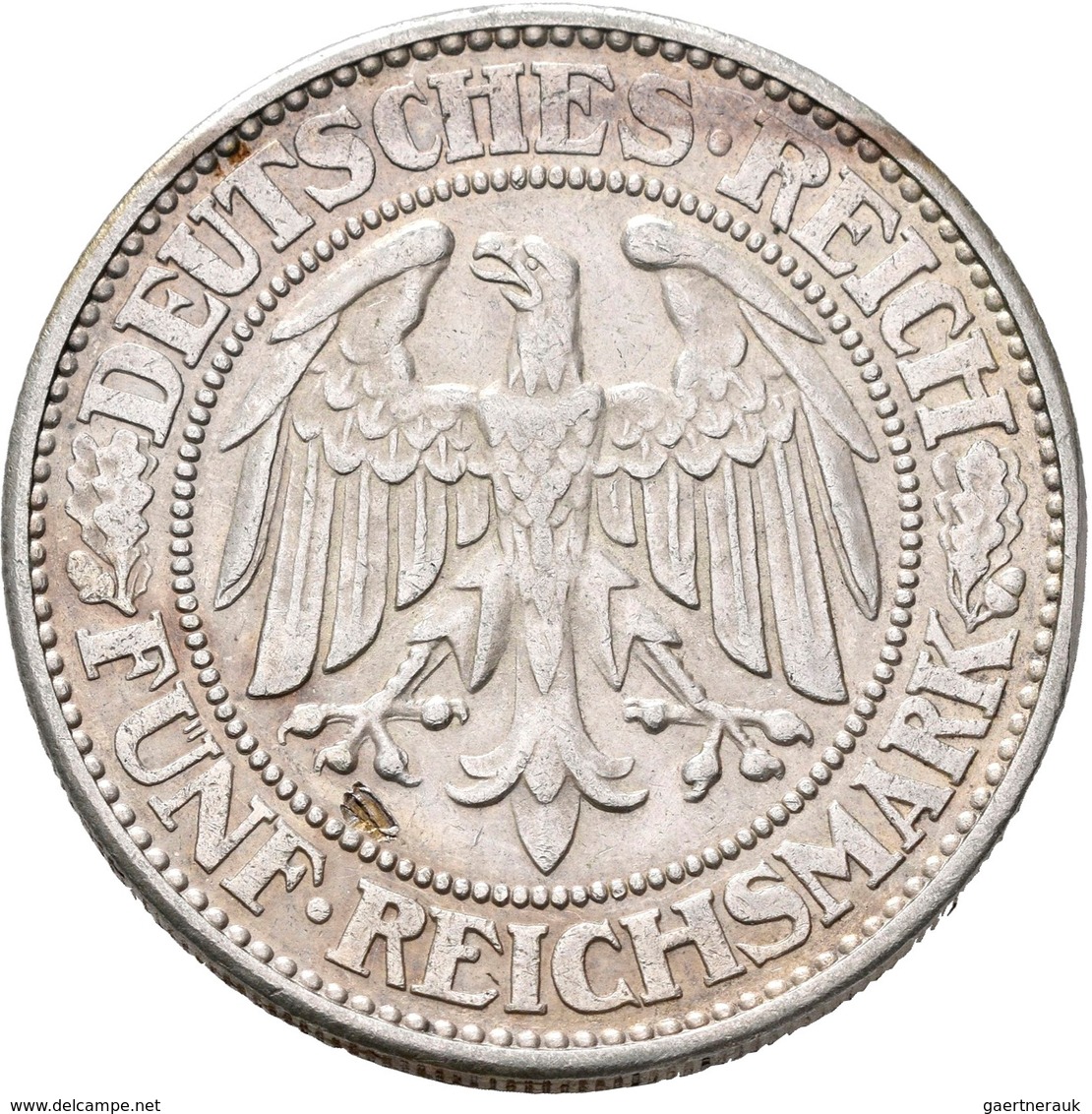 Weimarer Republik: 5 Reichsmark 1932 J, Eichbaum, Jaeger 331, Sehr Schön. - Sonstige & Ohne Zuordnung