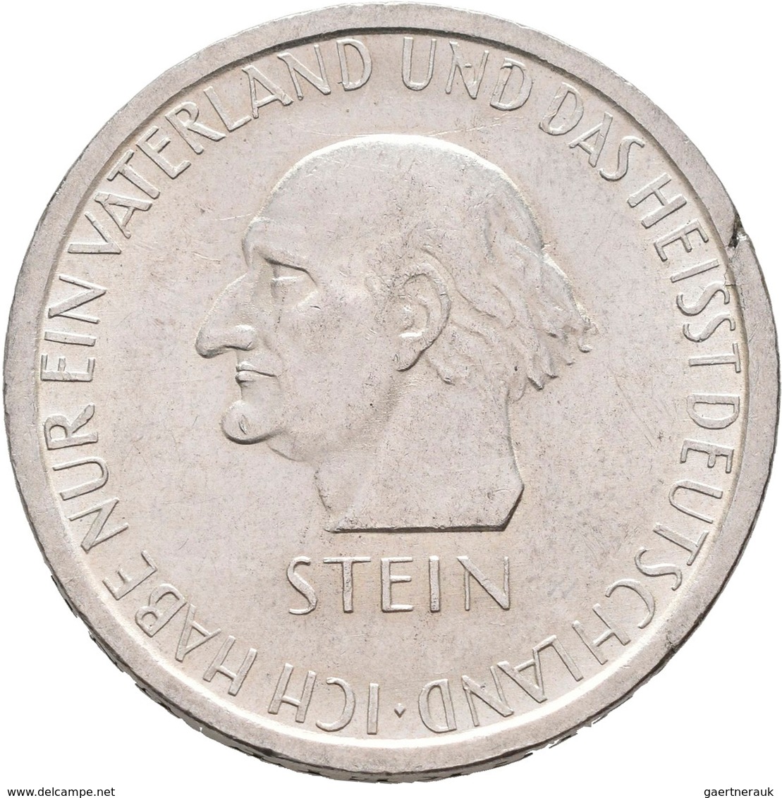 Weimarer Republik: 3 Reichsmark 1931 A, Freiherr Vom Stein, Jaeger 348, Randfehler, Sehr Schön. - Other & Unclassified