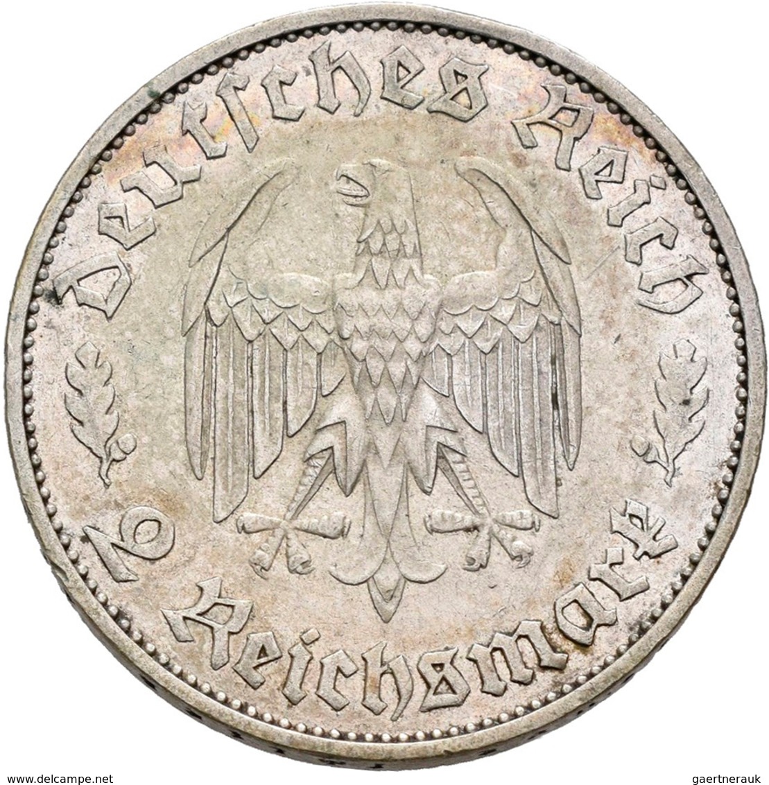 Drittes Reich: Lot 2 Münzen: 2 Reichsmark 1934 F, Schiller, Jaeger 358 + 5 Reichsmark 1934 F, Schill - Otros & Sin Clasificación