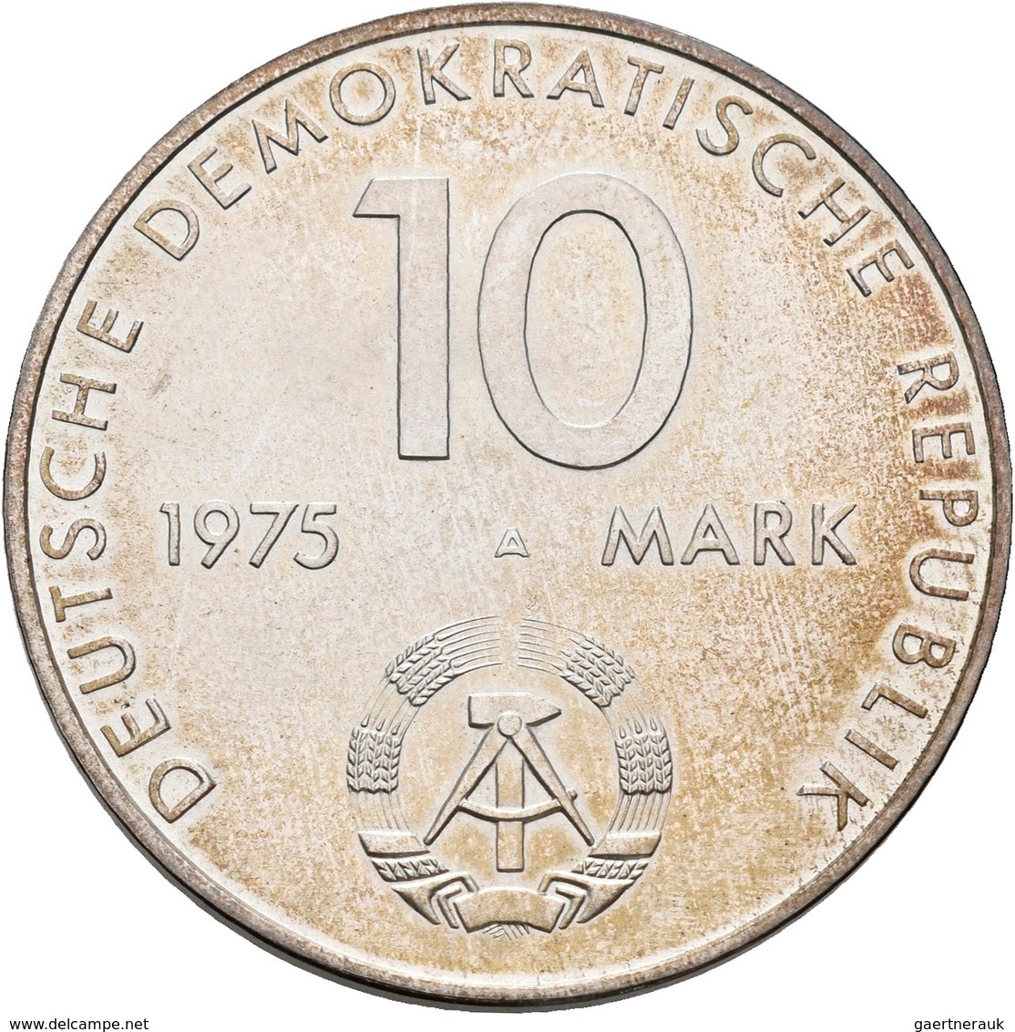 DDR: PROBE: 10 Mark 1975, Albert Schweitzer, Jaeger 1554 P1, Legierungsvariante Ag 500/Cu 500 Mit De - Sonstige & Ohne Zuordnung