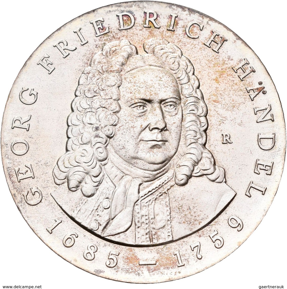 DDR: 20 Mark 1984, Georg Friedrich Händel, Jaeger 1595, Patina, Vorzüglich-Stempelglanz. - Altri & Non Classificati