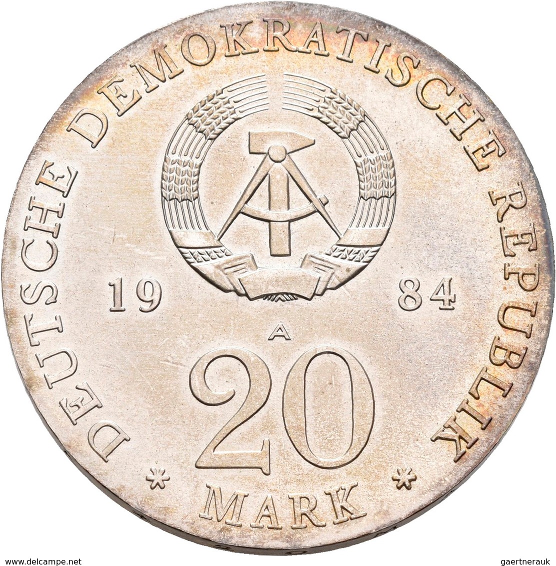 DDR: 20 Mark 1984, Georg Friedrich Händel, Jaeger 1595, Patina, Vorzüglich-Stempelglanz. - Sonstige & Ohne Zuordnung