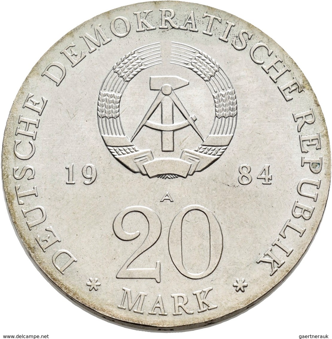 DDR: 20 Mark 1984, Georg Friedrich Händel, Jaeger 1595, Vorzüglich-Stempelglanz. - Sonstige & Ohne Zuordnung