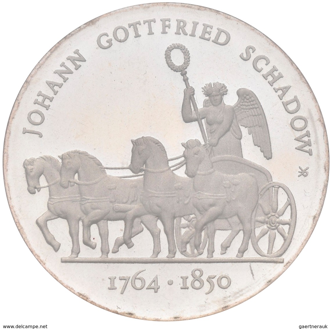 DDR: 10 Mark 1989 Johann Gottfried Schadow, Jaeger 1629, In Kapsel Und Hülle, Nur 3.000 Stück, Polie - Altri & Non Classificati