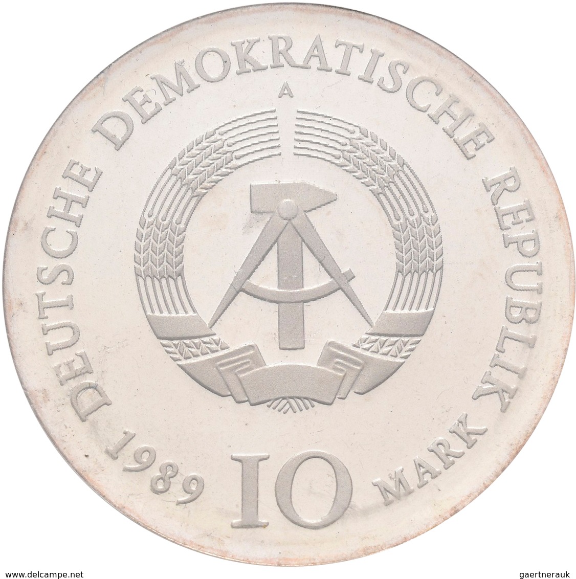 DDR: 10 Mark 1989 Johann Gottfried Schadow, Jaeger 1629, In Kapsel Und Hülle, Nur 3.000 Stück, Polie - Otros & Sin Clasificación