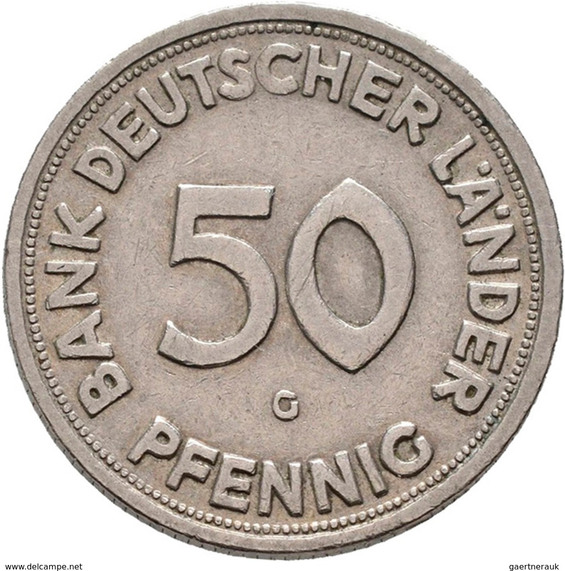 Bundesrepublik Deutschland 1948-2001: 50 Pfennig 1950 G, Bank Deutscher Länder, Jaeger 379, Sehr Sch - Sonstige & Ohne Zuordnung