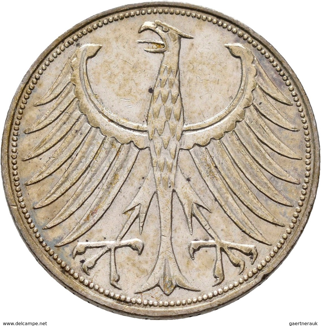 Bundesrepublik Deutschland 1948-2001: 5 DM Kursmünze 1958 J, Nur 60.000 Ex., Jaeger 387, Kratzer, Sc - Otros & Sin Clasificación