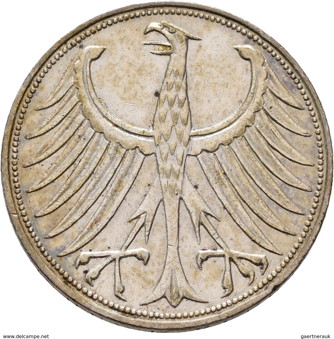 Bundesrepublik Deutschland 1948-2001: 5 DM Kursmünze 1958 J, Nur 60.000 Ex., Jaeger 387, Kratzer, Sc - Sonstige & Ohne Zuordnung