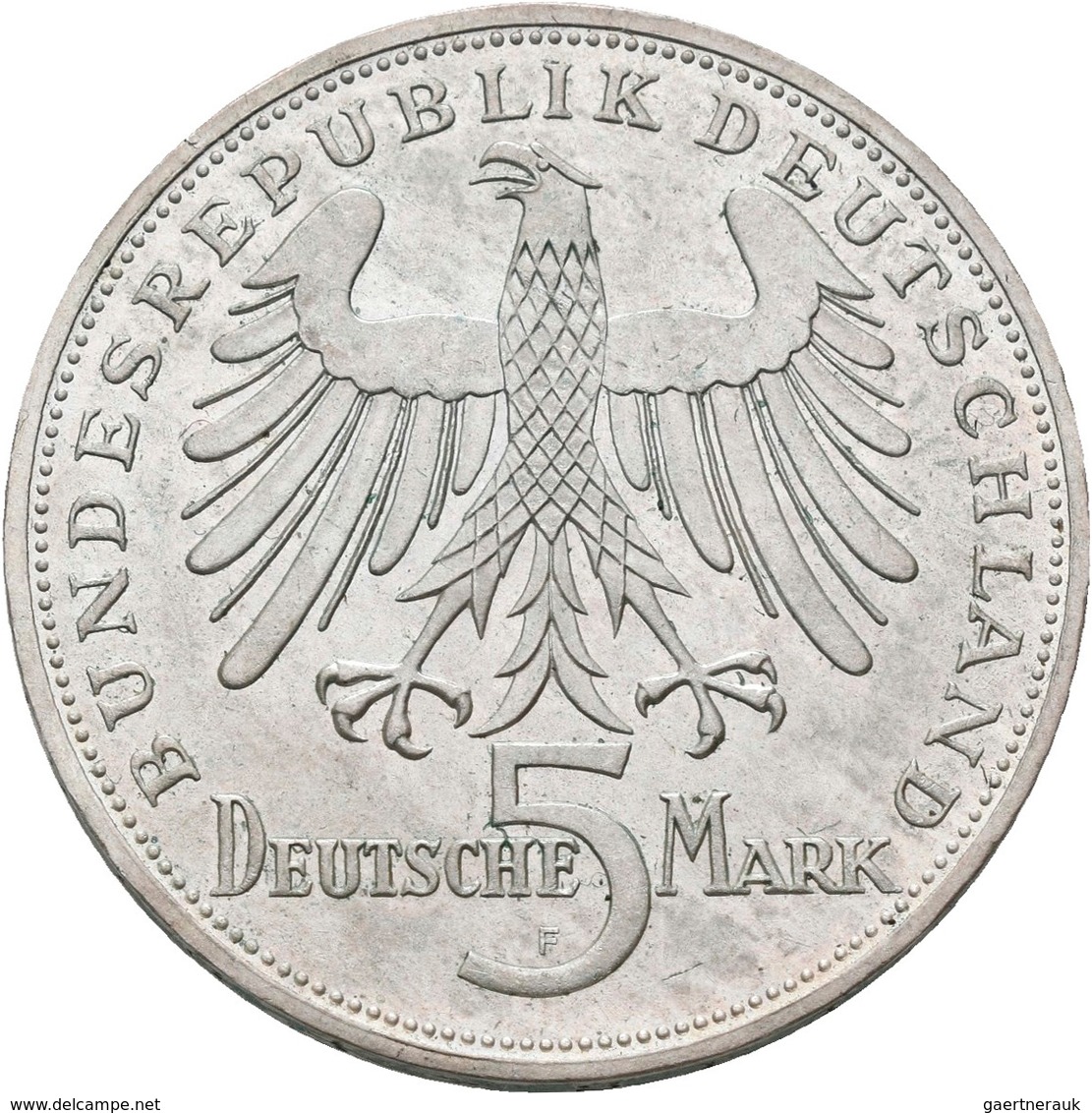 Bundesrepublik Deutschland 1948-2001: 5 DM 1955 F, Friedrich Schiller, Jaeger 389, Kleine Kratzer, F - Altri & Non Classificati