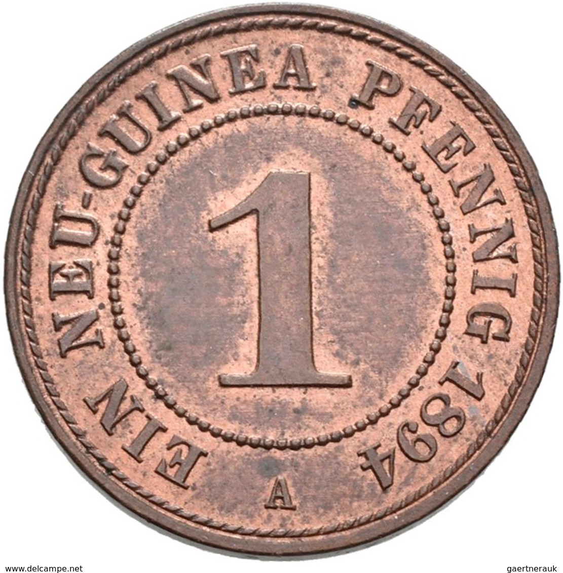 Deutsch-Neuguinea: 1 Neu-Guinea Pfennig 1894 A, Jaeger 702, Leichte Patina, Vorzüglich. - Nueva Guinea Alemana