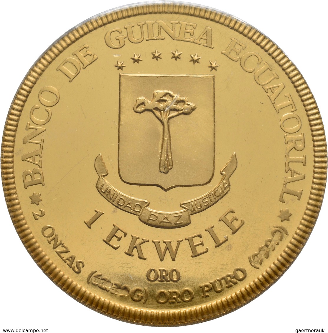 Medaillen Alle Welt: Äquatorial Guinea: Ekwele 1982, Motivprobe Aus Prominetem Besitz. Apostolische - Ohne Zuordnung