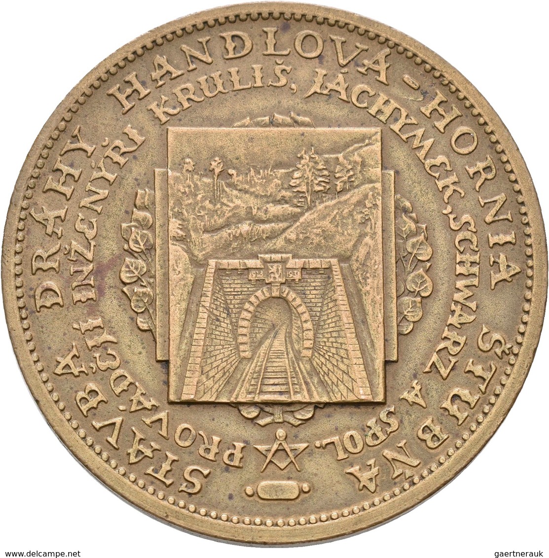 Medaillen Alle Welt: CSR: Seltene Medaille 1930 Auf Den Tunnel Durchbruch Für Die Eisenbahnstrecke H - Sin Clasificación