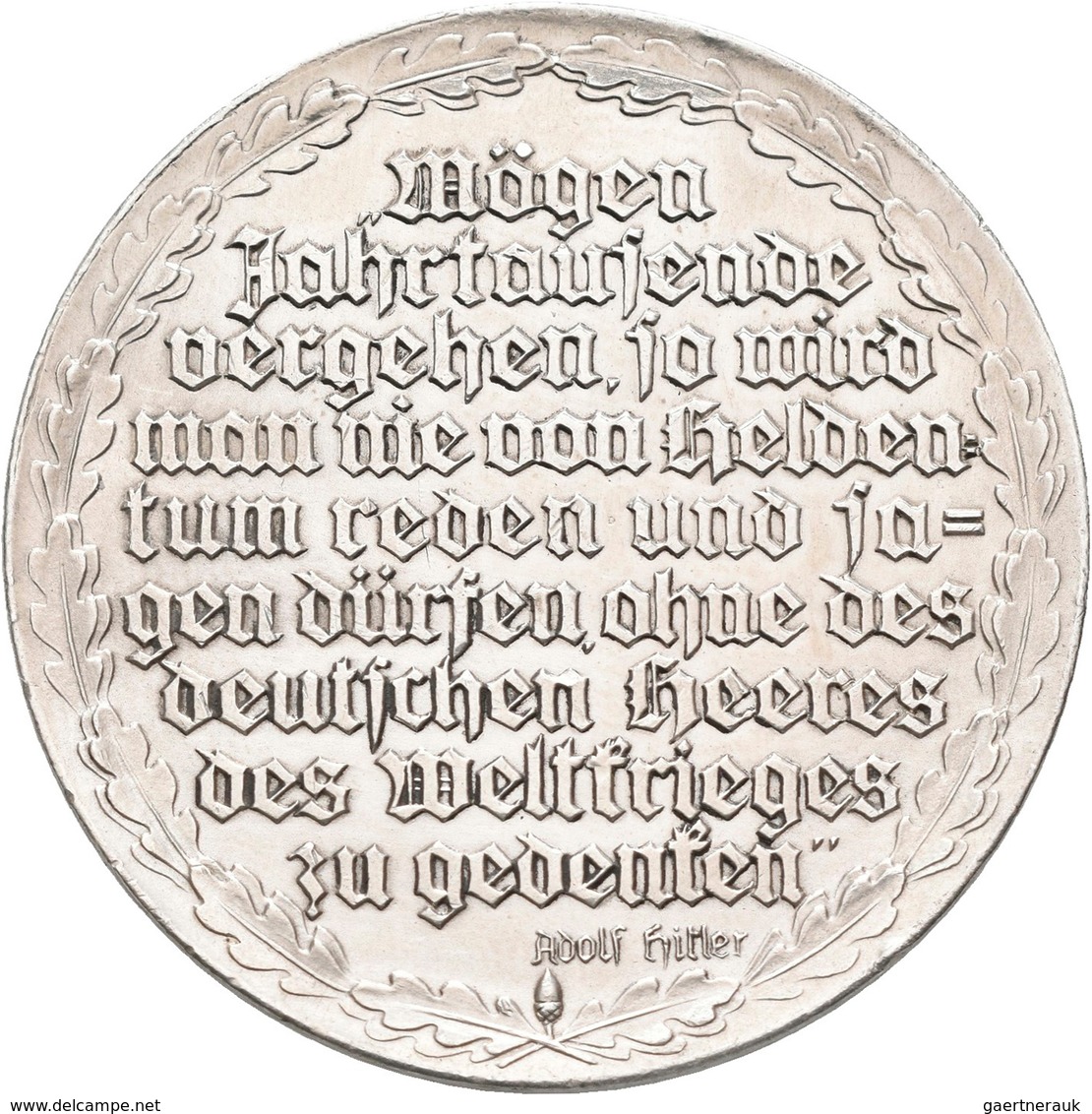 Medaillen Alle Welt: Drittes Reich: Medaille 1934 (F. Beyer) Weltkriegsgedenken. Soldatenbrustbild M - Sin Clasificación