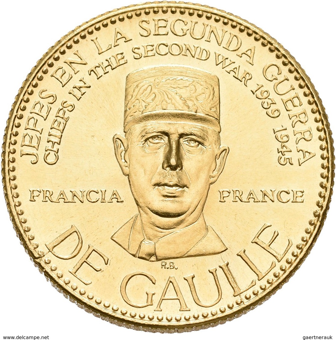 Medaillen Alle Welt: Frankreich: Charles De Gaulle (1890-1970); Goldmedaille 1957 Der Banco Italo-Ve - Non Classificati