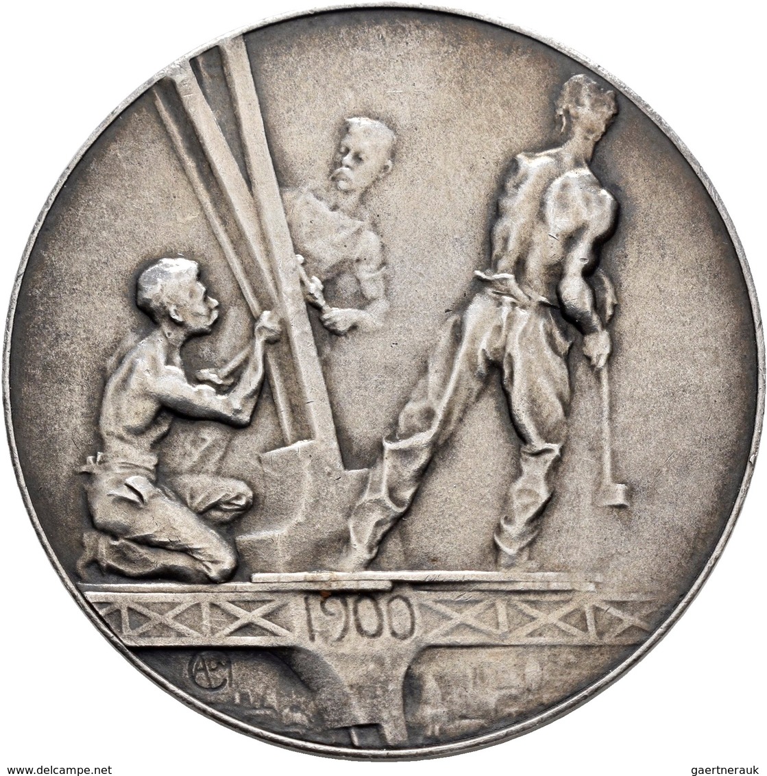 Medaillen Alle Welt: Frankreich: Versilberte Bronzemedaille Auf Die Weltausstellung 1900 In Paris Vo - Sin Clasificación
