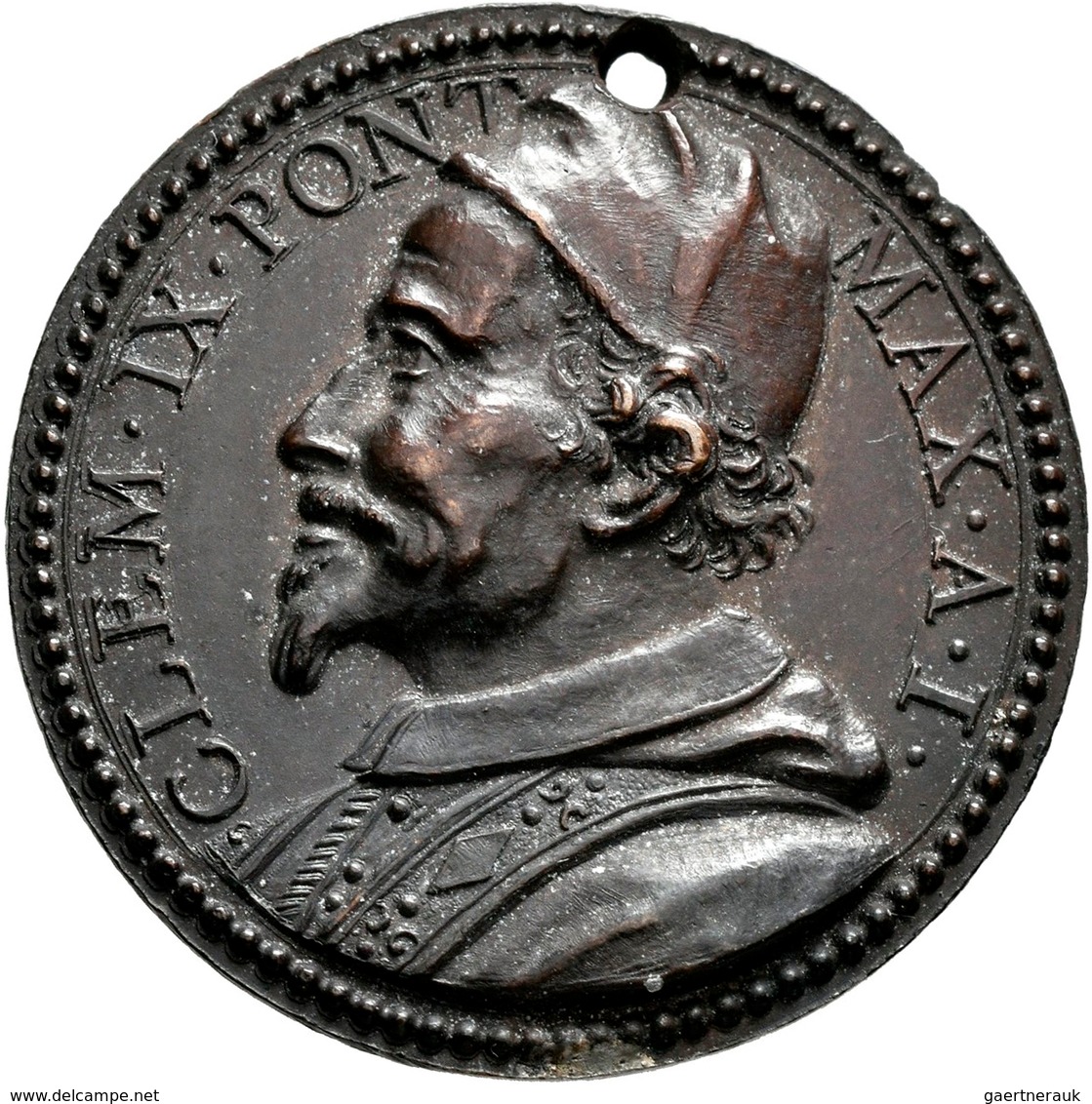 Medaillen Alle Welt: Italien-Kirchenstaat, Clemens IX. 1667-1669: Bronzemedaille A. I/1668, Unsignie - Sin Clasificación