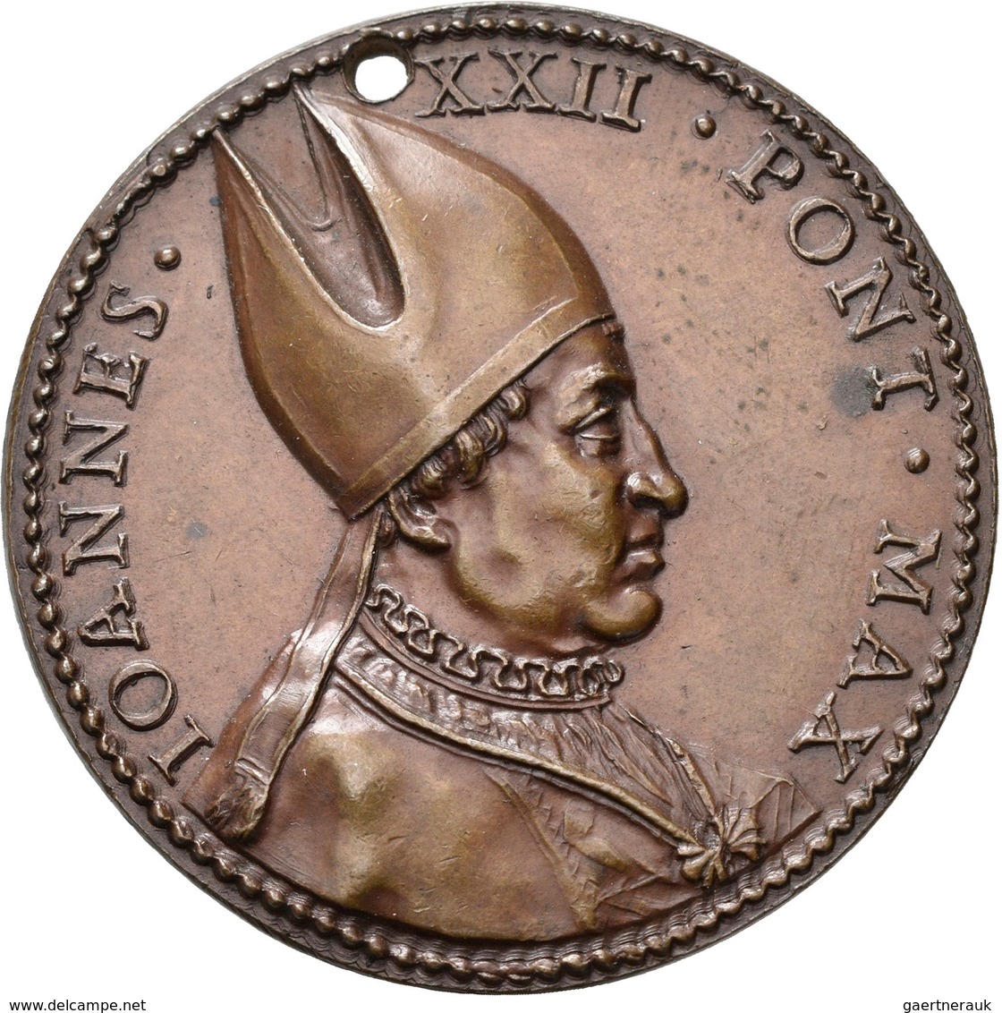 Medaillen Alle Welt: Italien-Kirchenstaat, Johannes XXII. 1316-1334: Bronzemedaille O. J., Stempel V - Ohne Zuordnung